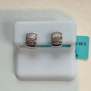 Elegant Moissanite and Silver Earrings